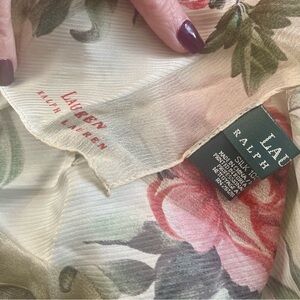 Ralph Lauren Silk Scarf in Pink and Green